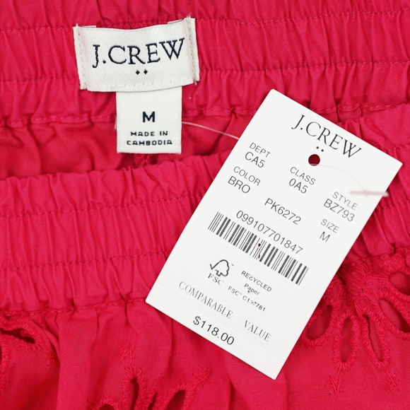 New J.CREW Size M Eyelet Midi Skirt in Bright Rose $118 BZ793 - Picture 5 of 5